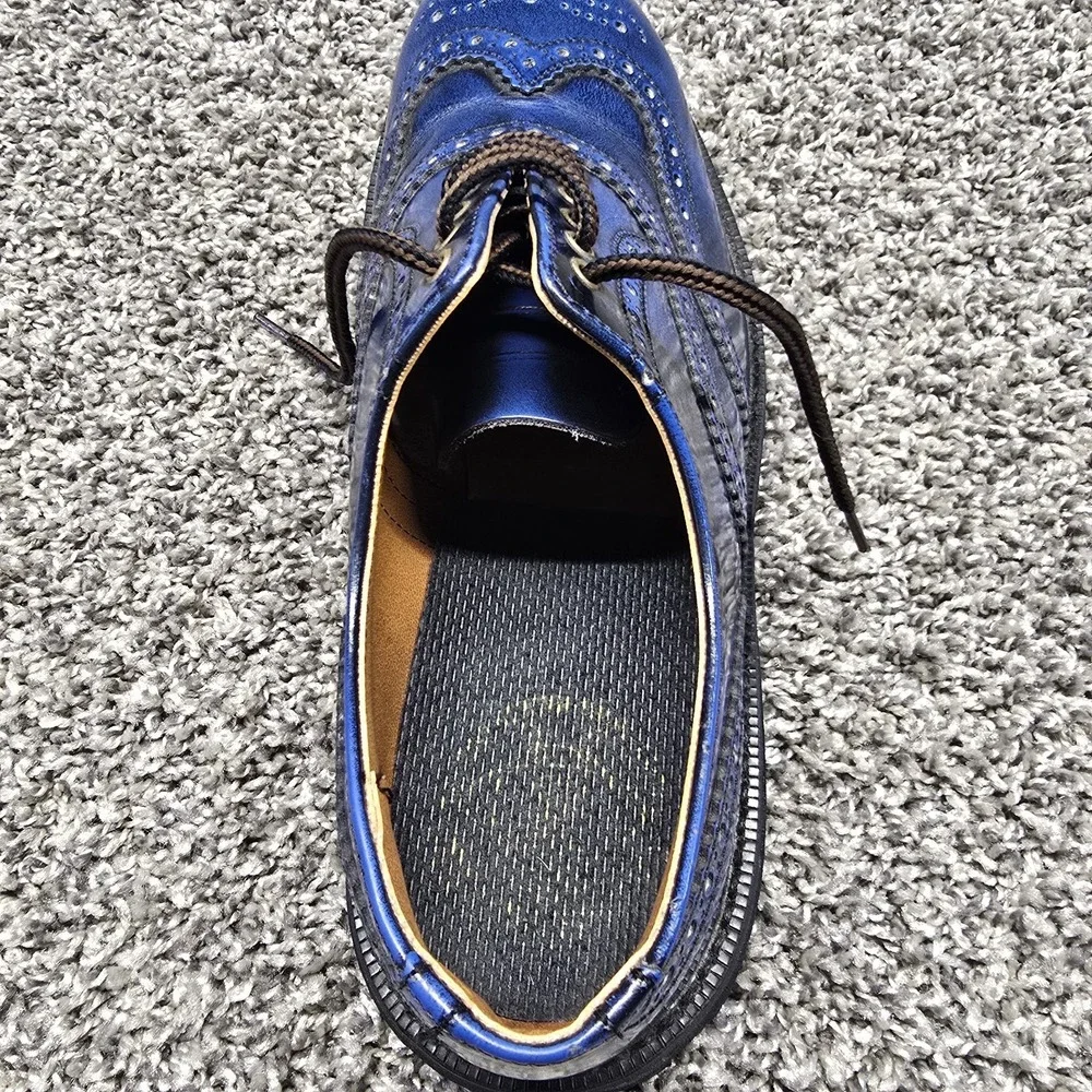 Gladiator England wingtip brogue shoes Uk‎ 7/US 7.5M-9W 90s Grunge Navy Blue